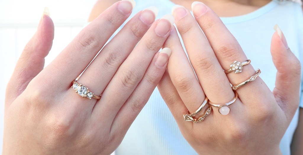 close up of stacked rings